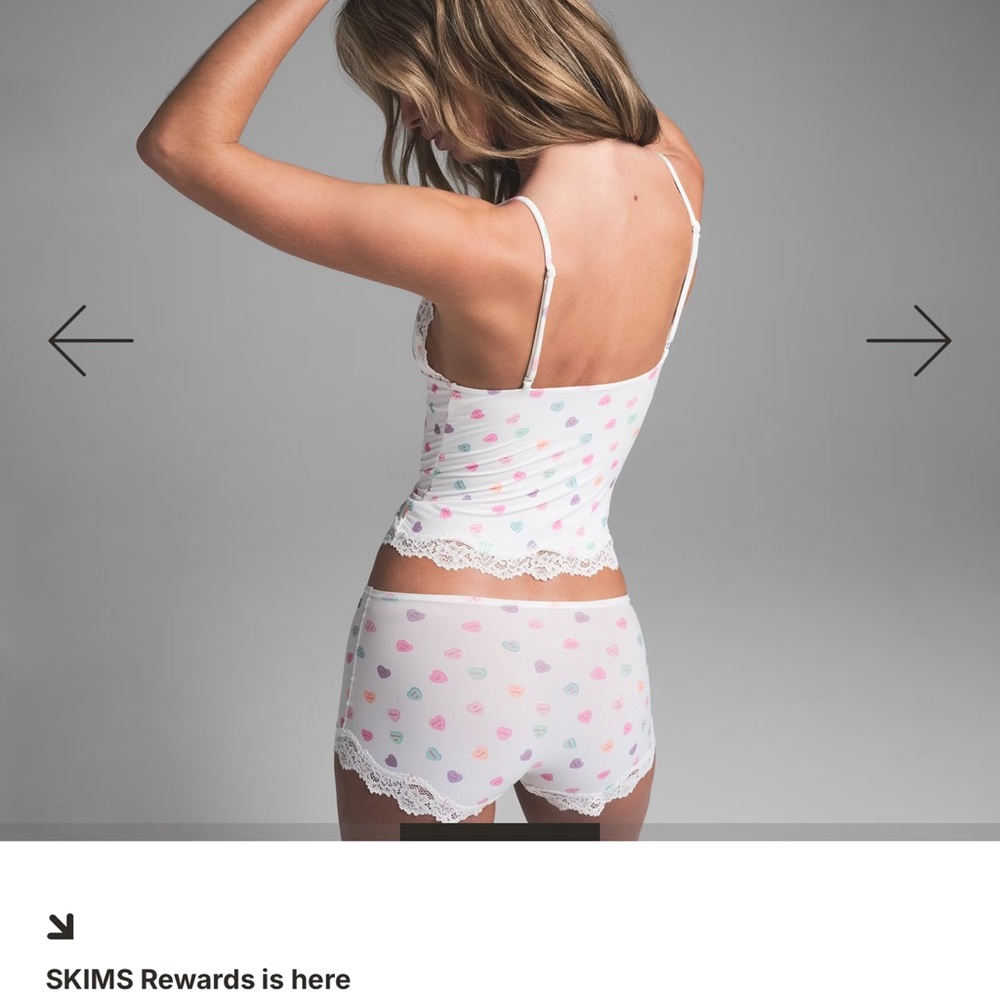 SKIMS Colorful Heart Lace shorts